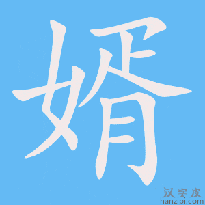 婿字笔画、笔顺、笔划 - 婿字怎么写?