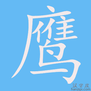 鹰字笔画、笔顺、笔划 - 鹰字怎么写?