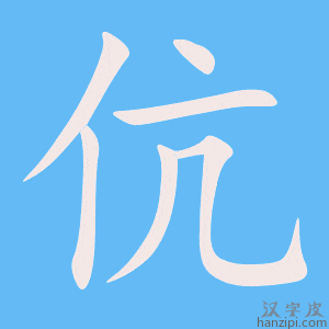 《伉》的笔顺动画写字动画演示