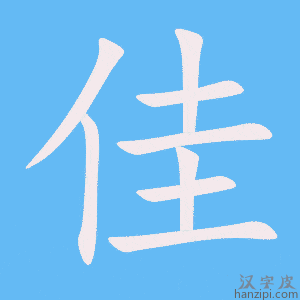 《佳》的笔顺动画写字动画演示