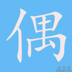 《偶》的笔顺动画写字动画演示