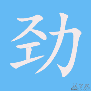 《劲》的笔顺动画写字动画演示