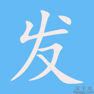 《发》的笔顺动画写字动画演示