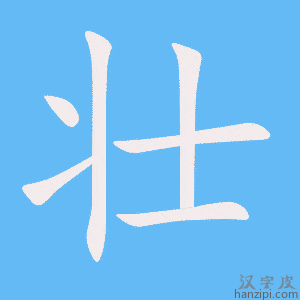 《壮》的笔顺动画写字动画演示