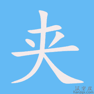 《夹》的笔顺动画写字动画演示