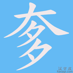 《奓》的笔顺动画写字动画演示