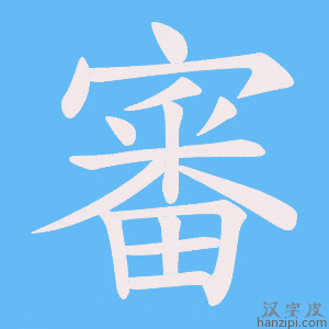 《審》的笔顺动画写字动画演示