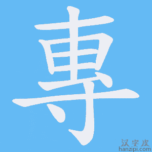 《專》的笔顺动画写字动画演示