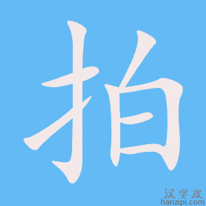 《拍》的笔顺动画写字动画演示