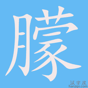 《朦》的笔顺动画写字动画演示