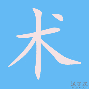 《术》的笔顺动画写字动画演示