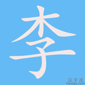 《李》的笔顺动画写字动画演示