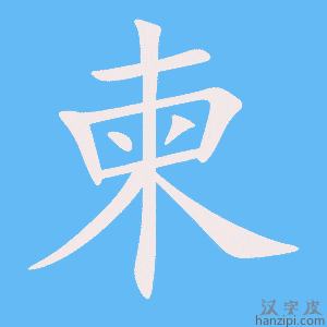 《柬》的笔顺动画写字动画演示