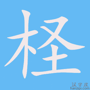 《柽》的笔顺动画写字动画演示