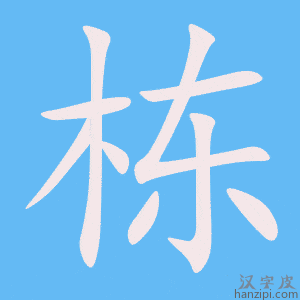 《栋》的笔顺动画写字动画演示