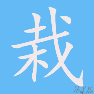 《栽》的笔顺动画写字动画演示