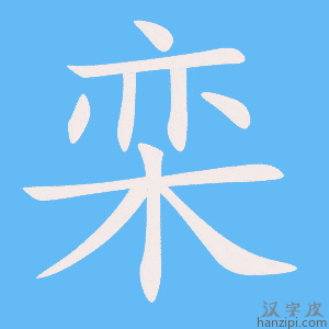 《栾》的笔顺动画写字动画演示