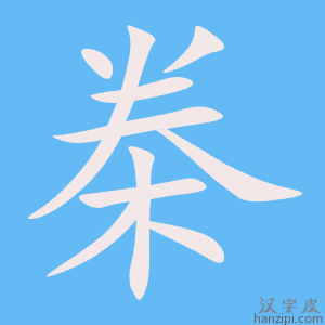 《桊》的笔顺动画写字动画演示