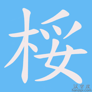 《桵》的笔顺动画写字动画演示