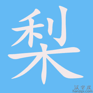 《梨》的笔顺动画写字动画演示