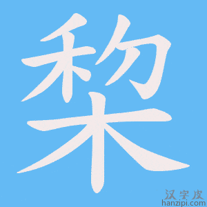 《棃》的笔顺动画写字动画演示
