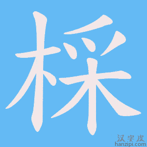 《棌》的笔顺动画写字动画演示