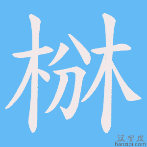 《椕》的笔顺动画写字动画演示