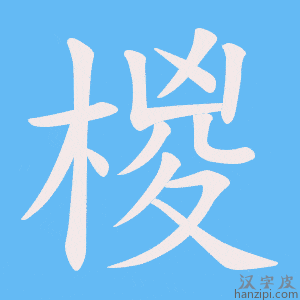 《椶》的笔顺动画写字动画演示