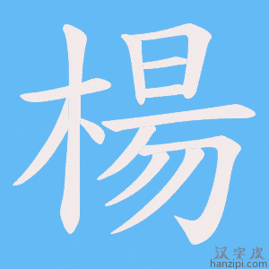 《楊》的笔顺动画写字动画演示
