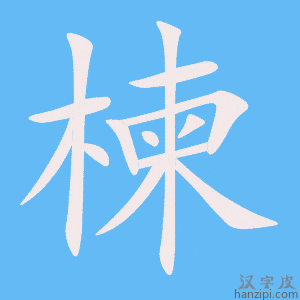《楝》的笔顺动画写字动画演示