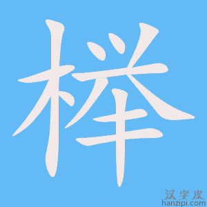《榉》的笔顺动画写字动画演示