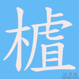 《樝》的笔顺动画写字动画演示