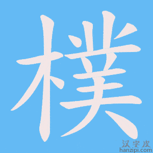 《樸》的笔顺动画写字动画演示