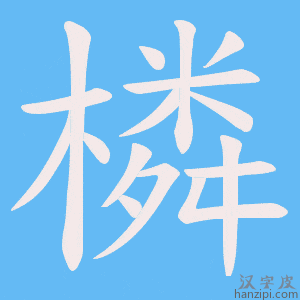 《橉》的笔顺动画写字动画演示