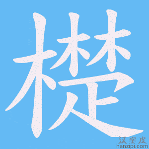 《檚》的笔顺动画写字动画演示