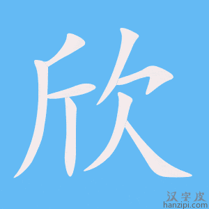 《欣》的笔顺动画写字动画演示