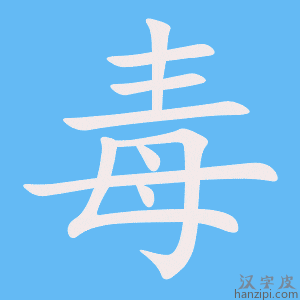 《毒》的笔顺动画写字动画演示