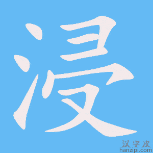 《浸》的笔顺动画写字动画演示