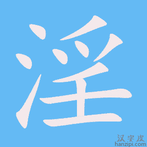 《淫》的笔顺动画写字动画演示