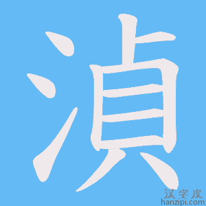 《湞》的笔顺动画写字动画演示
