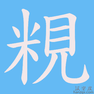 《粯》的笔顺动画写字动画演示