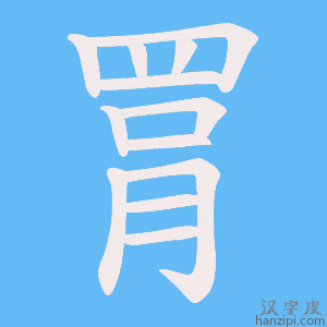《罥》的笔顺动画写字动画演示