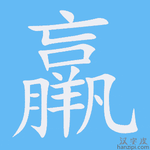 《羸》的笔顺动画写字动画演示