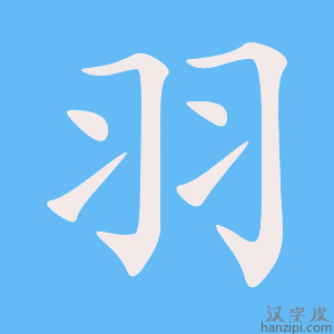 《羽》的笔顺动画写字动画演示