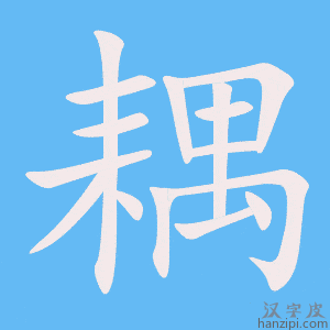 《耦》的笔顺动画写字动画演示