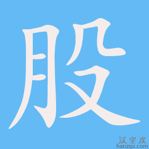 《股》的笔顺动画写字动画演示