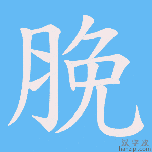 《脕》的笔顺动画写字动画演示