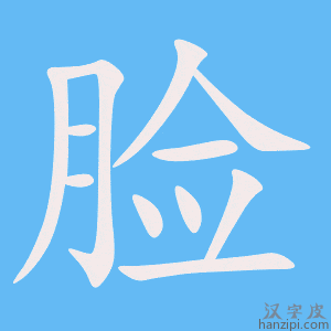 《脸》的笔顺动画写字动画演示