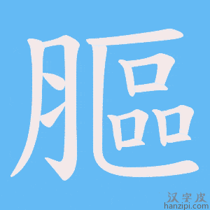 《膒》的笔顺动画写字动画演示