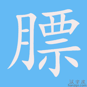 《膘》的笔顺动画写字动画演示